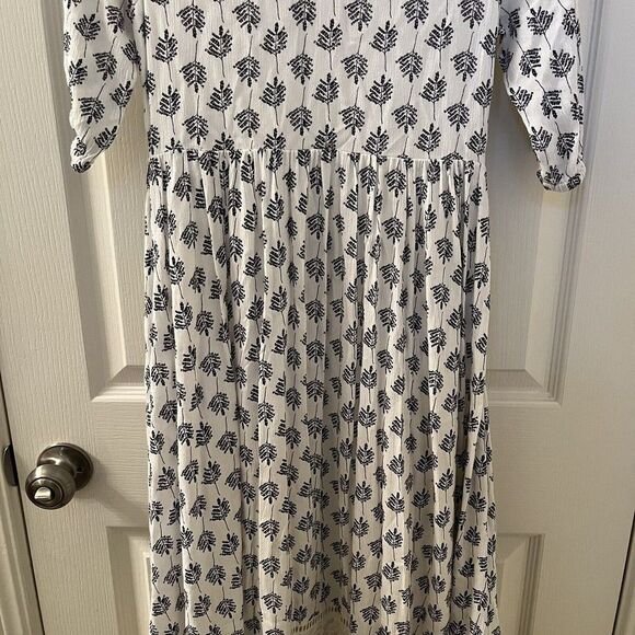 Joyfolie Mia Joy Alicia Maxi Dress Blue Leaf Print Boho Girls Size 8 - Picture 3 of 14
